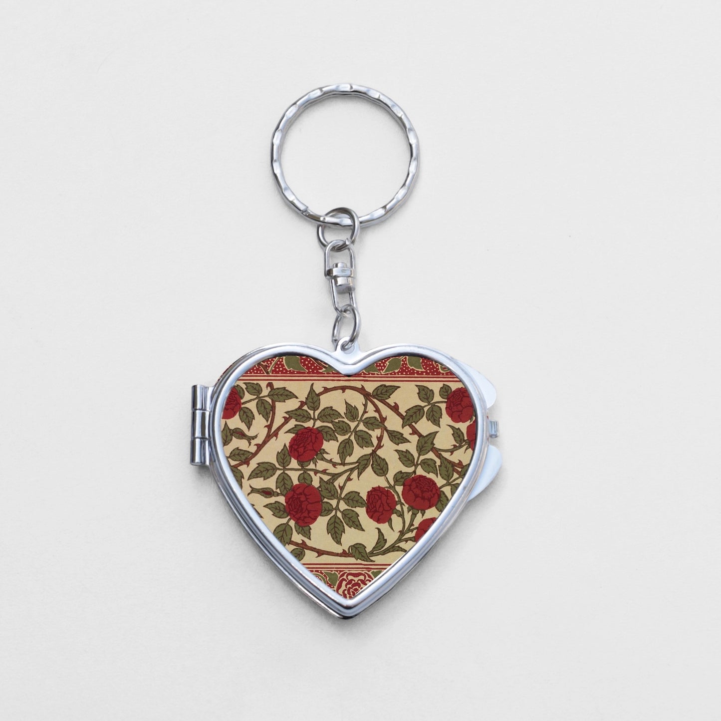 Rose Heart Shaped Mirror KeyChain