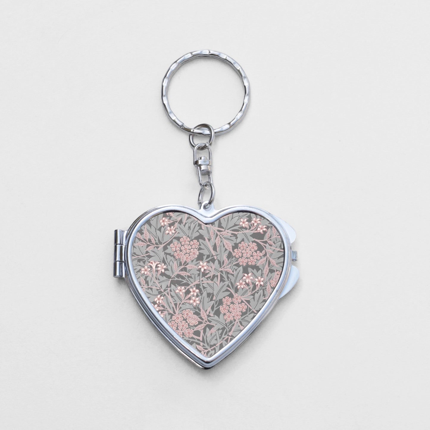 Art Nouveau Heart Shaped Mirror KeyChain