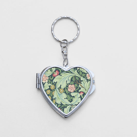 Art Nouveau Heart Shaped Mirror KeyChain