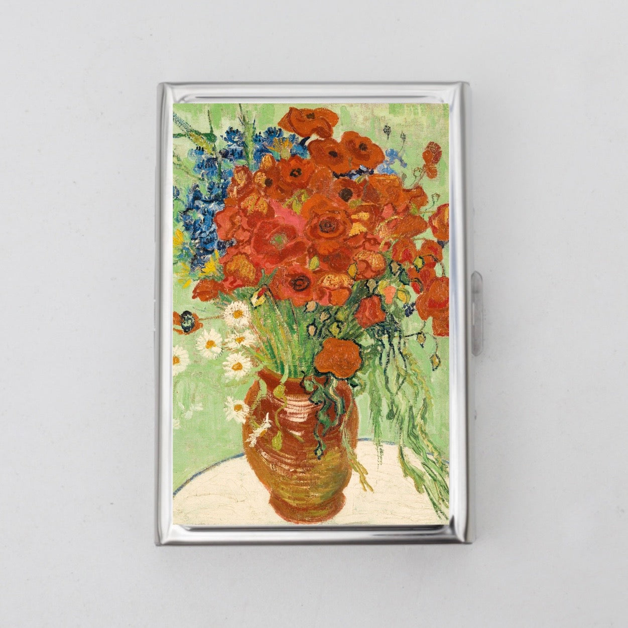 Daisies and Poppies Card Holder OR Cigarette Case