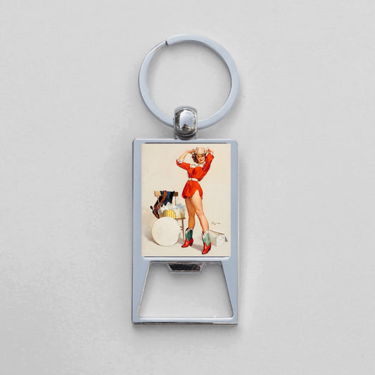 Pin Up Keychain Bottle Opener