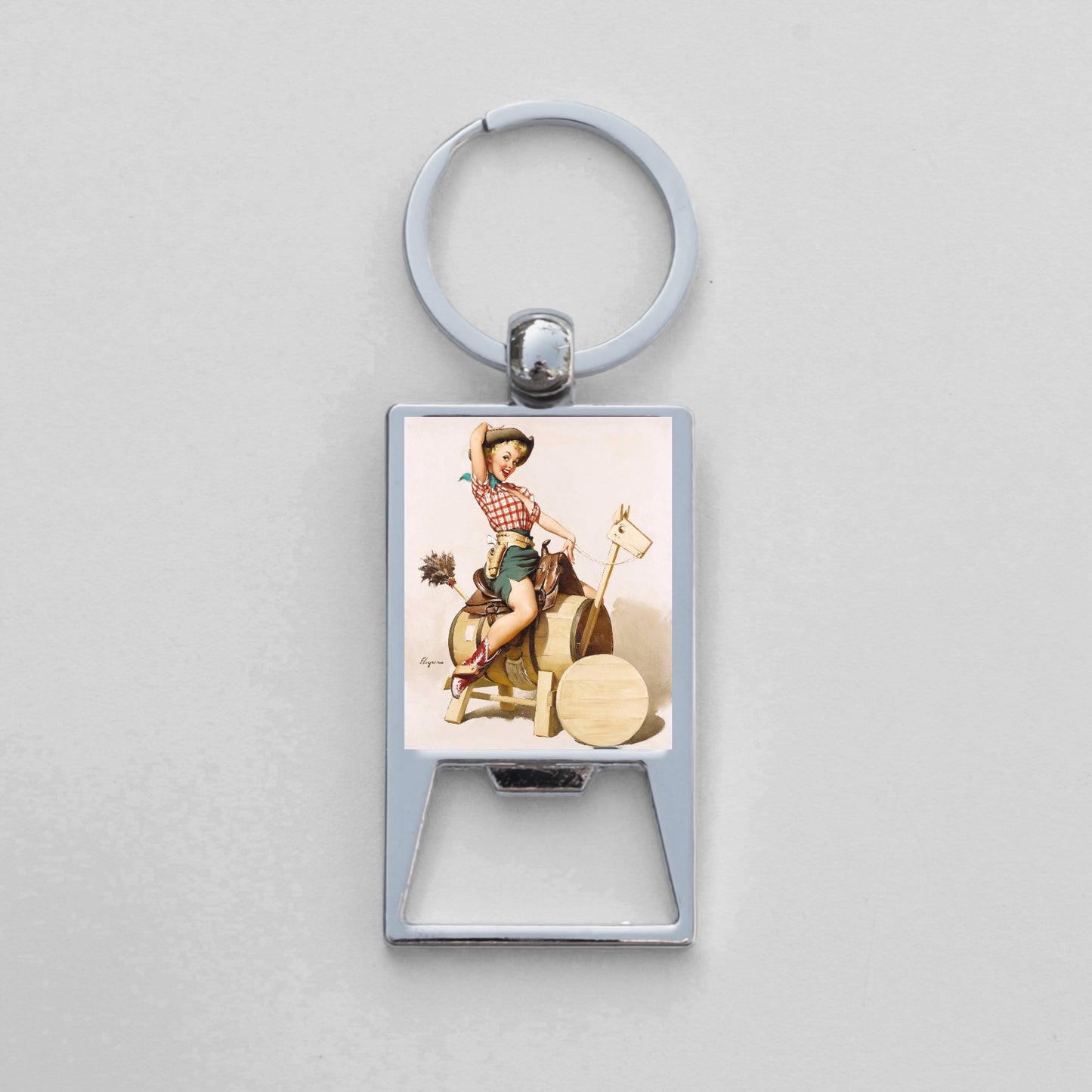 Pin Up Keychain Bottle Opener