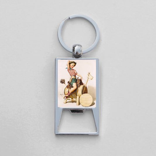 Pin Up Keychain Bottle Opener