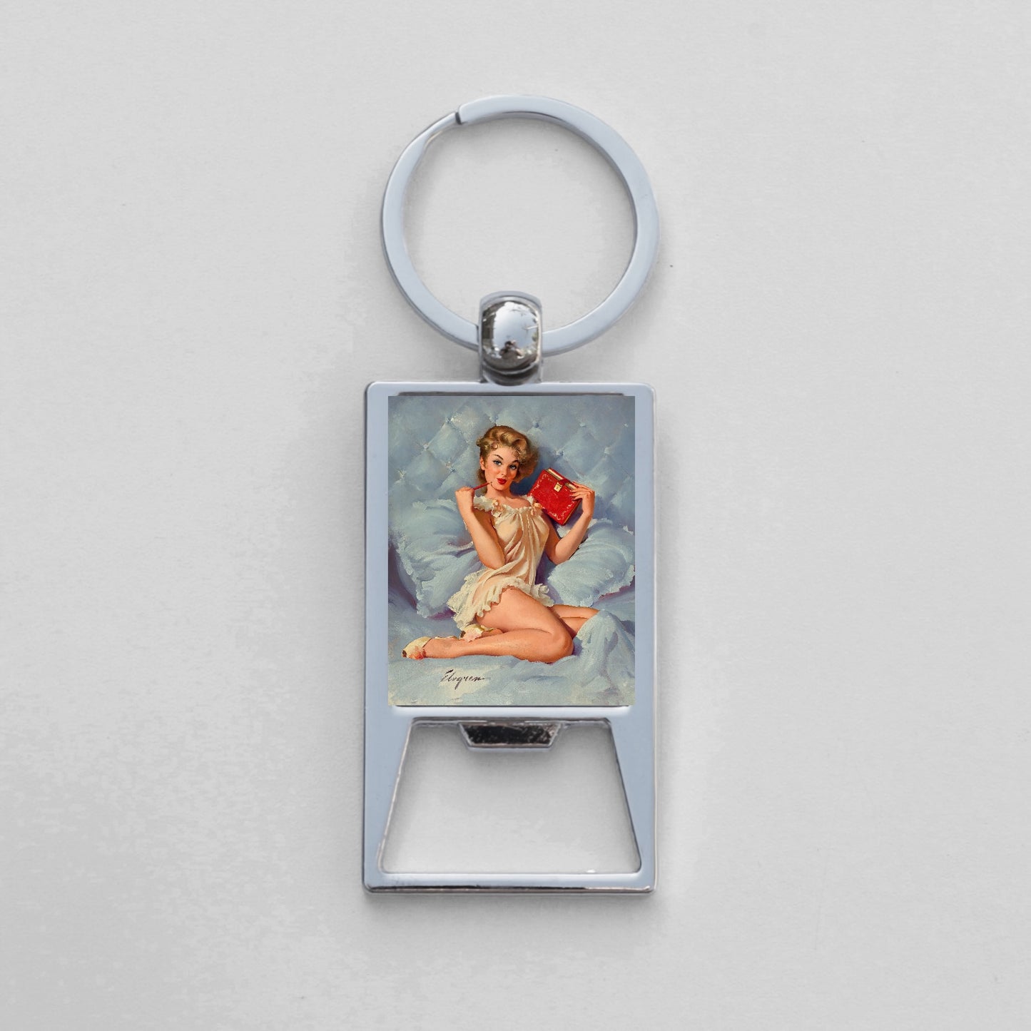 Pin Up Keychain Bottle Opener