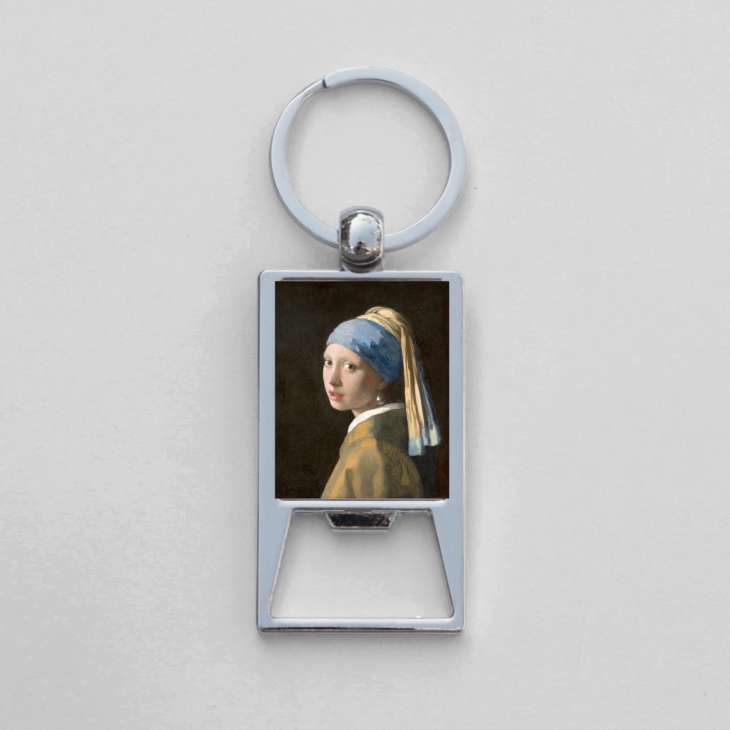 The Girl with Pearl Earring Keychain Bottle Opener