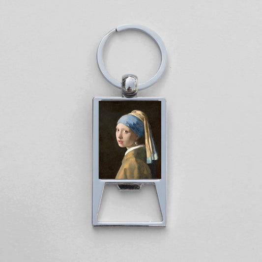 The Girl with Pearl Earring Keychain Bottle Opener