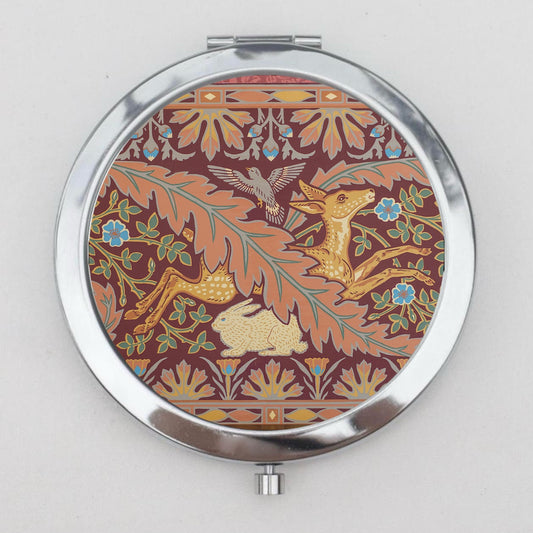 Art Nouveau Deer Compact Mirror OR Pill Box