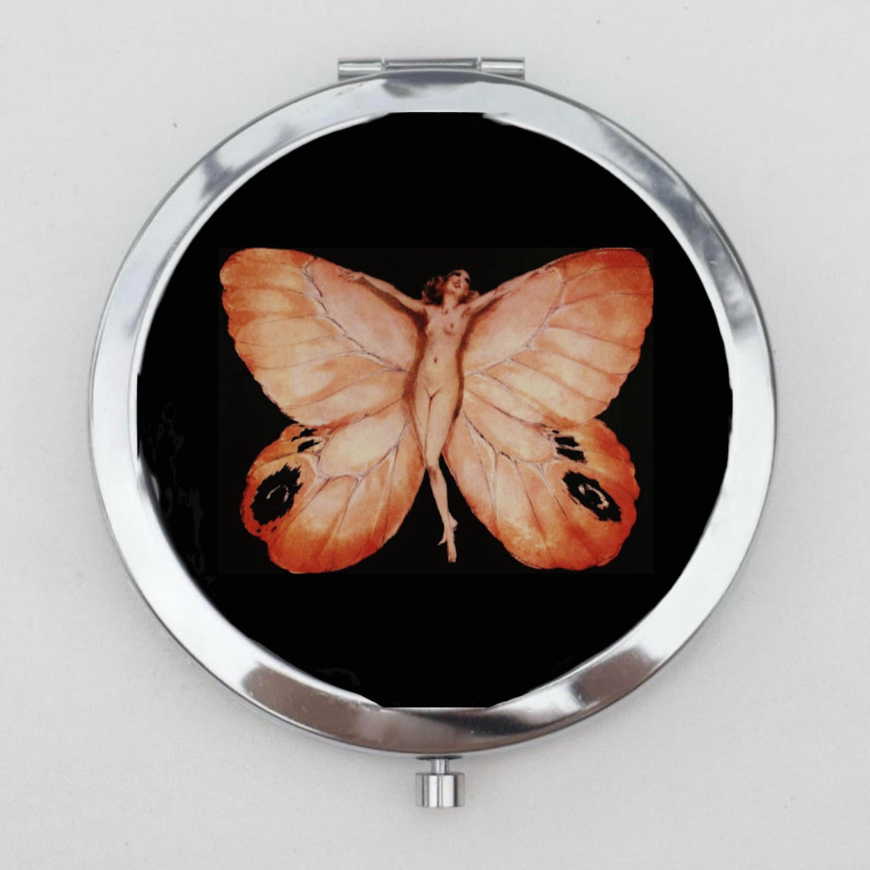 Butterfly Woman Compact Mirror OR Pill Box