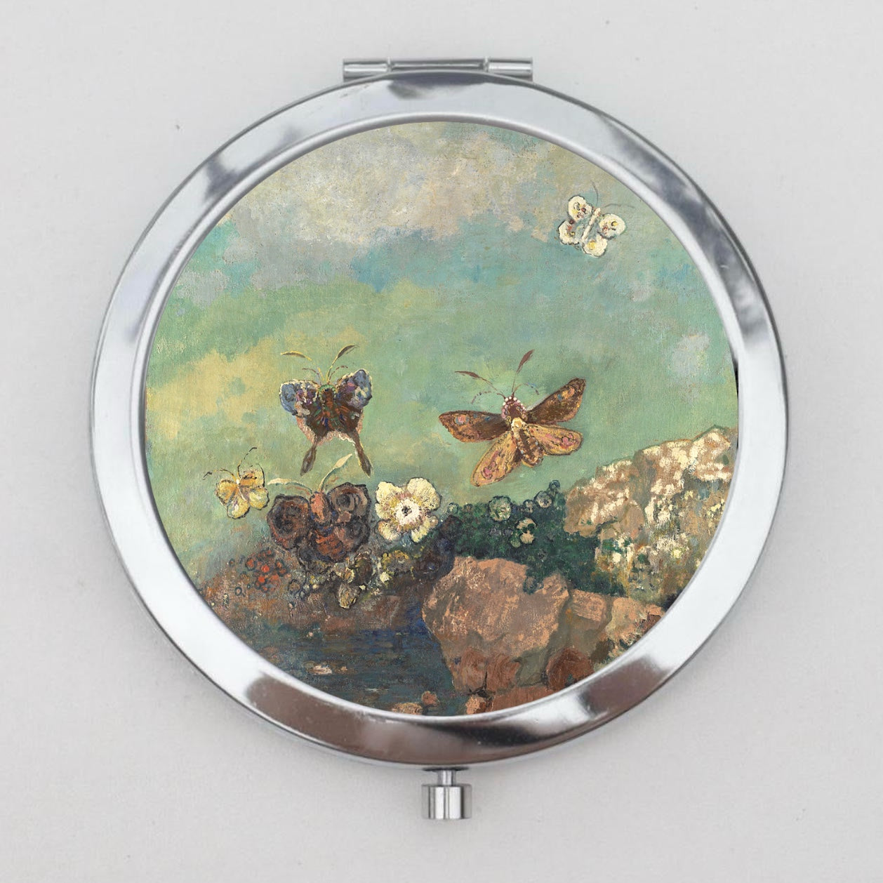 Butterflies Compact Mirror OR Pill Box