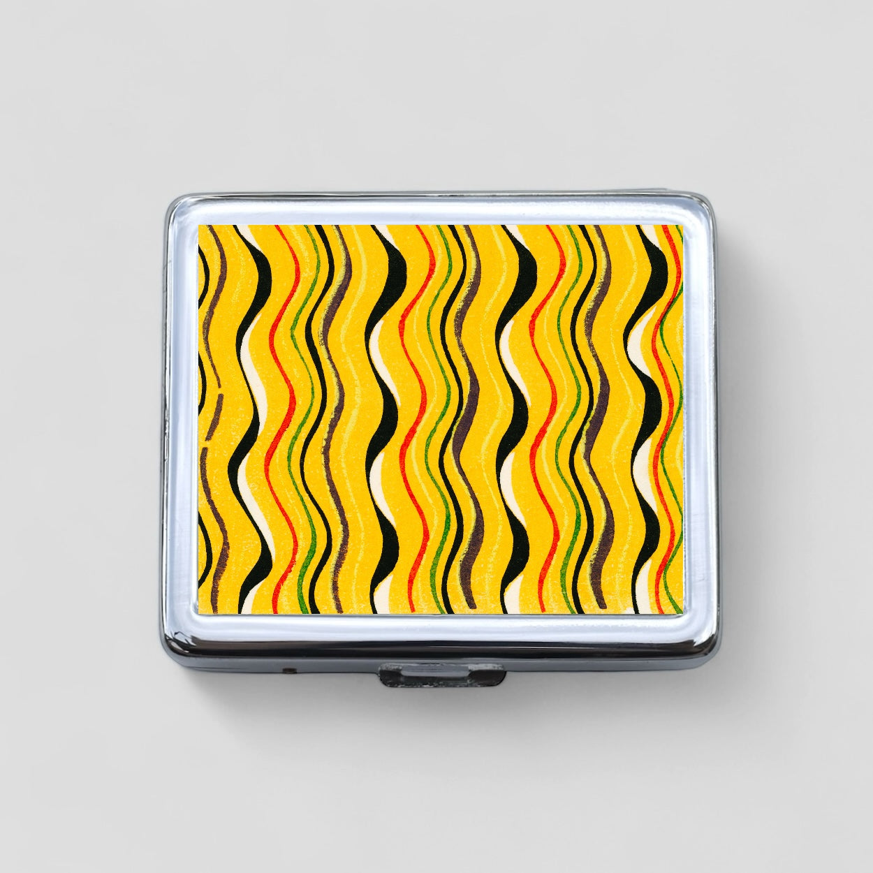 Yellow Squiggles Dots 8 Day Pill Box