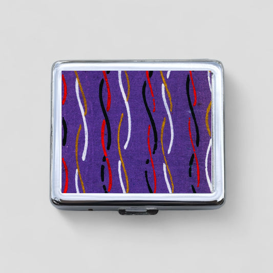 Purple Squiggles 8 Day Pill Box