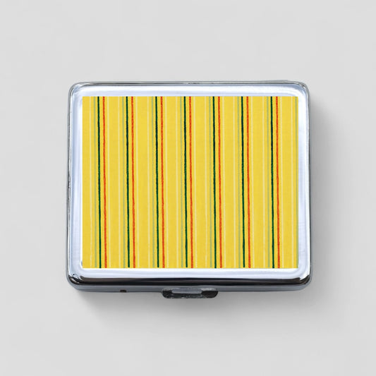 Red and Black Stripes 8 Day Pill Box