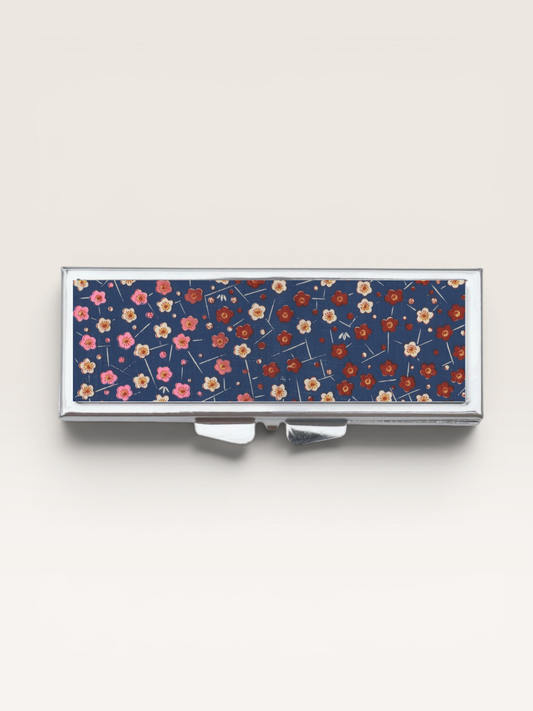 Floral Rectangle Pill Box