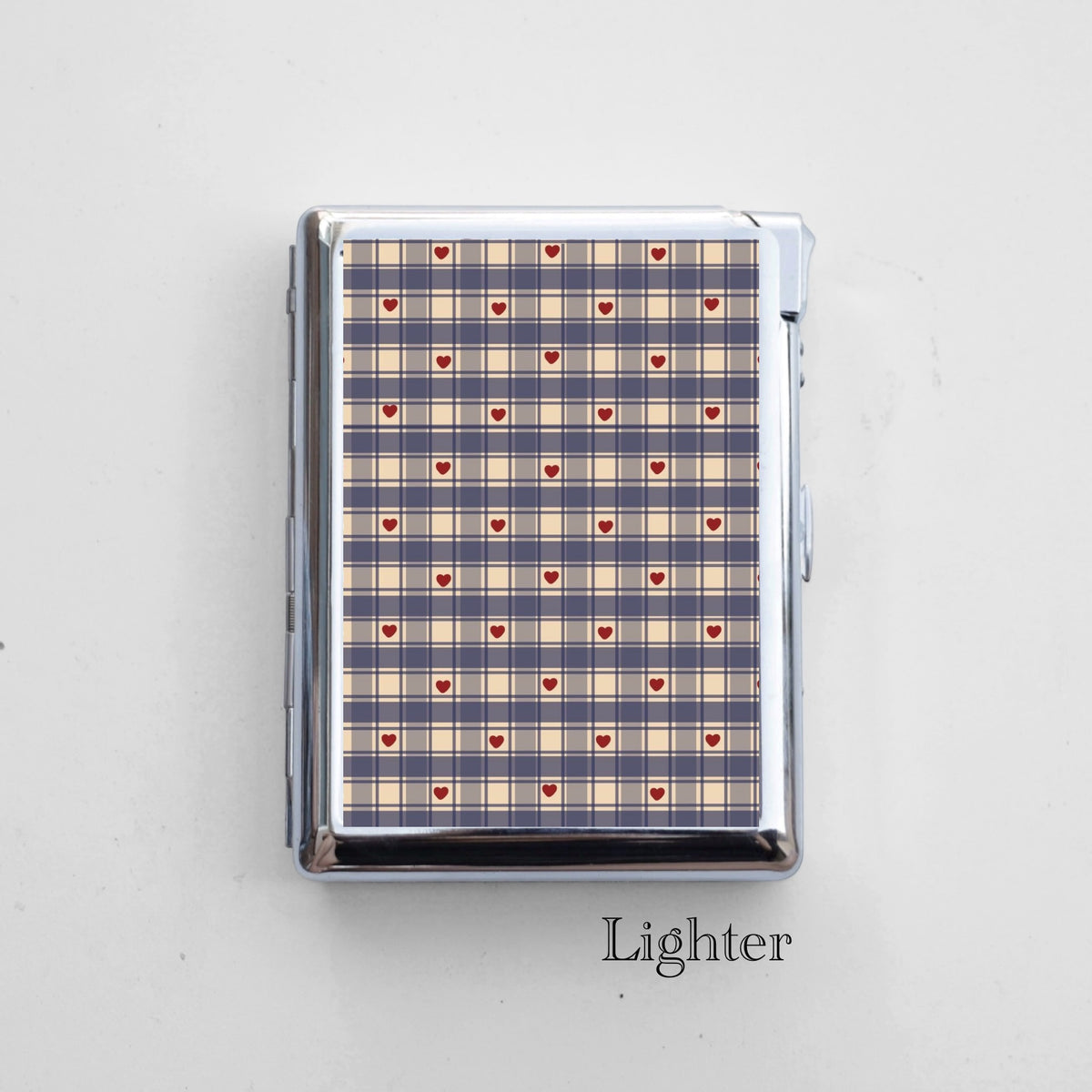 Heart Cigarette Case with Built-In Lighter