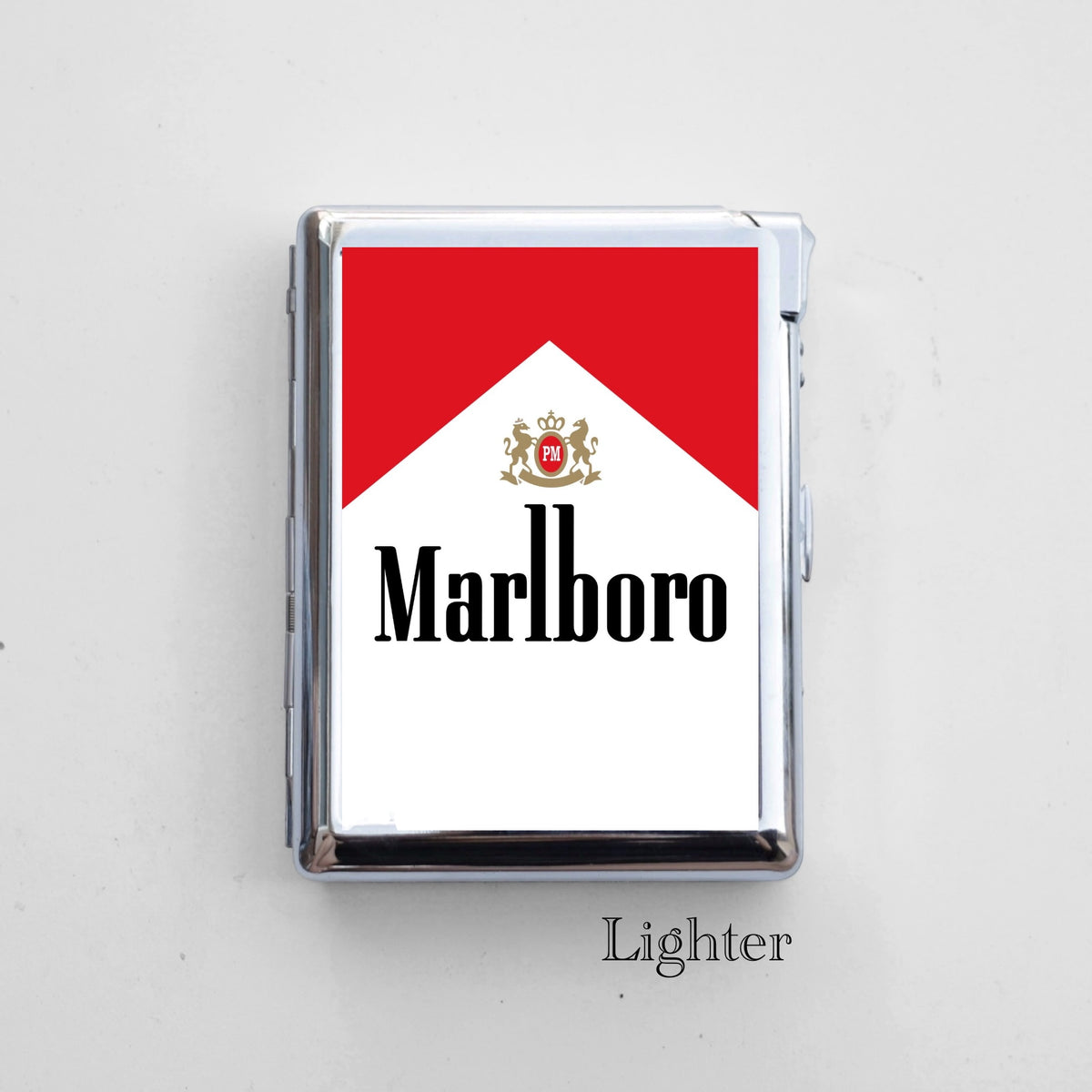Luck Cigarette Case with Built-In Lighter