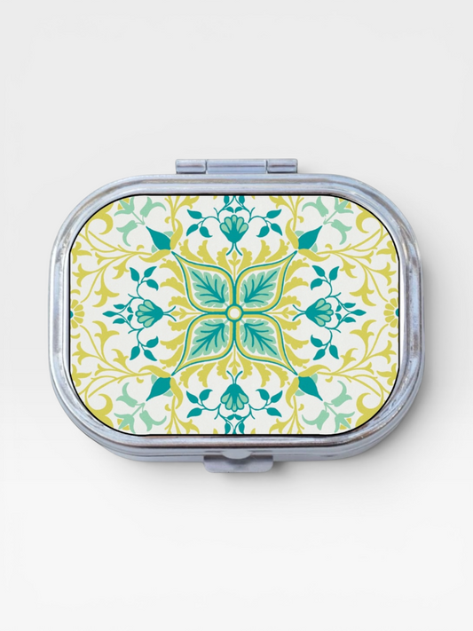 Floral Happy Rectangle Pill Box