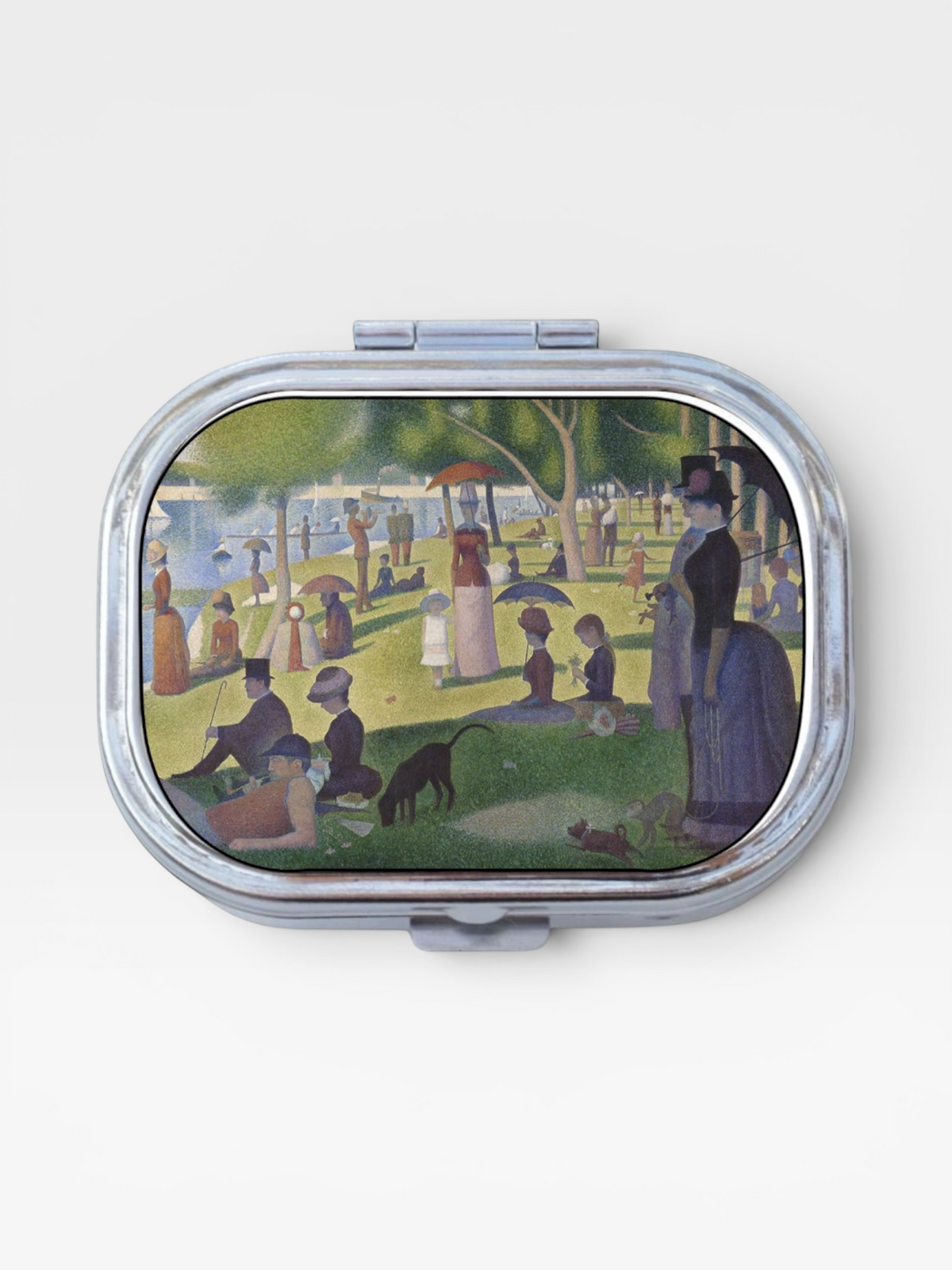 Sunday in the Park Happy Rectangle Pill Box