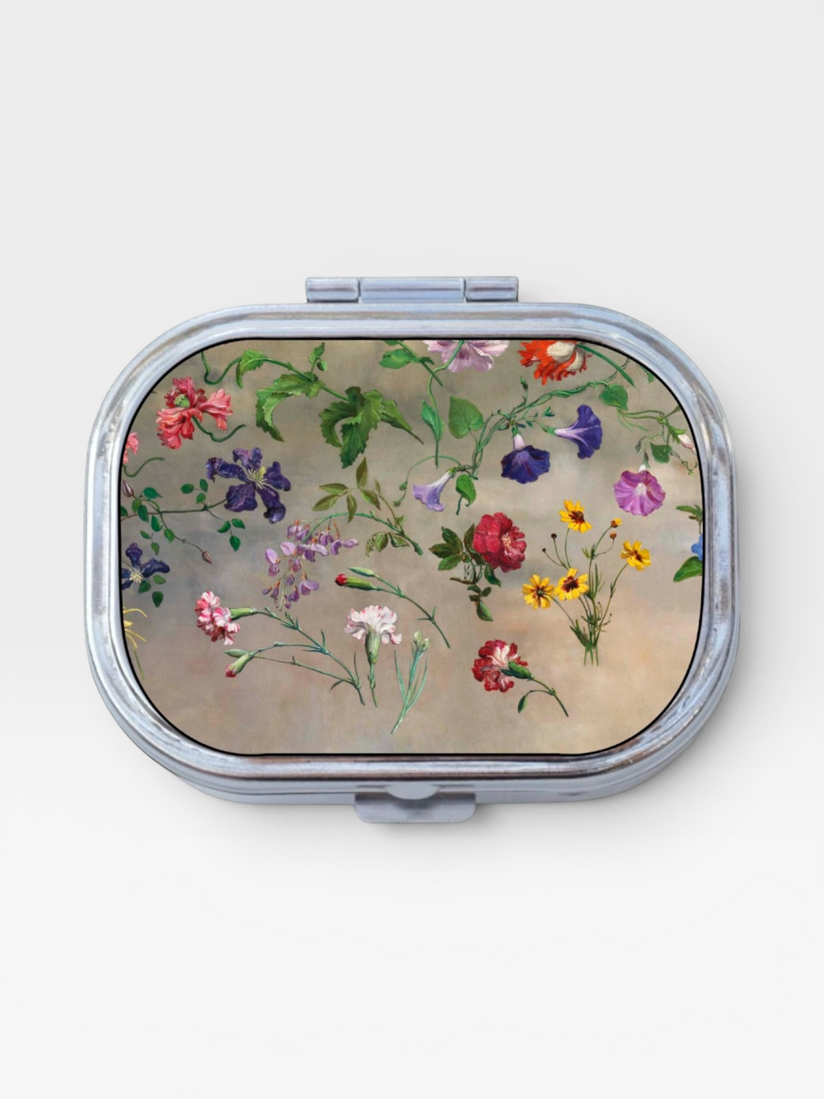 Floral Happy Rectangle Pill Box