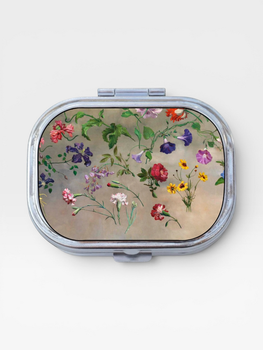 Floral Happy Rectangle Pill Box