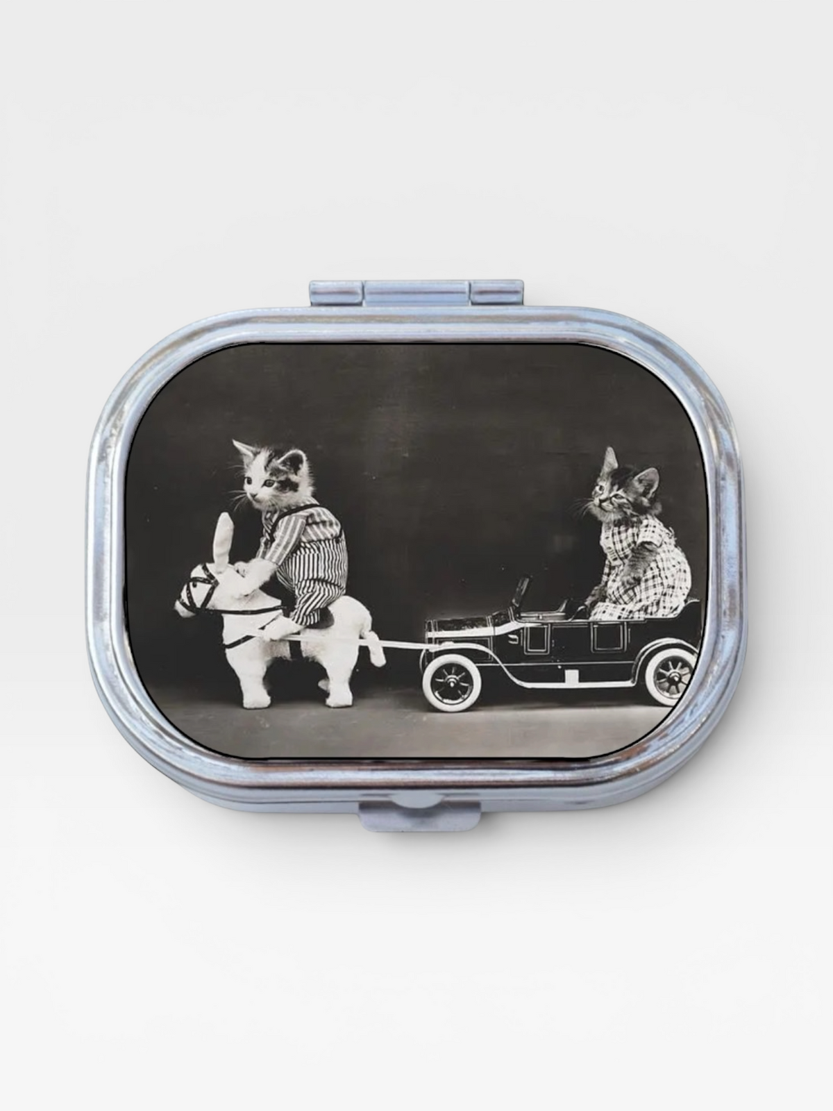 Cat Carriage Happy Rectangle Pill Box