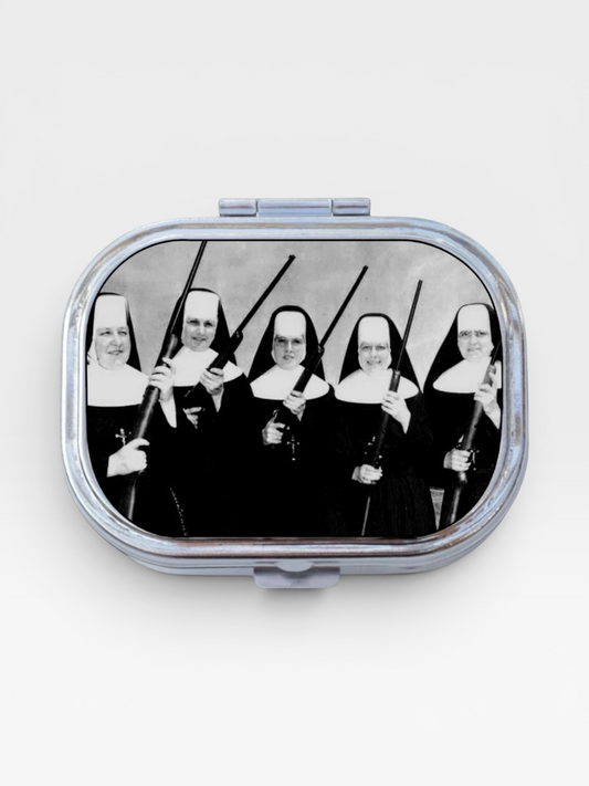 Nuns w Gns Happy Rectangle Pill Box
